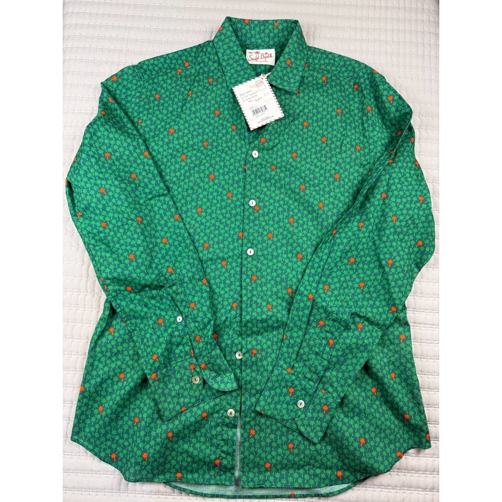 MC2 SAINT BARTH 100% COTTON LONG SLEEVE BUTTON DOWN SHIRT MADE IN MILANO/ITALY